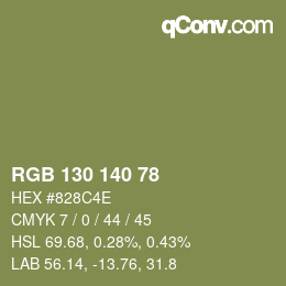 カラーコード: RGB 130 140 78 | qconv.com
