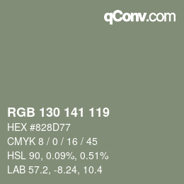 颜色代码: RGB 130 141 119 | qconv.com