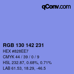 Color code: RGB 130 142 231 | qconv.com