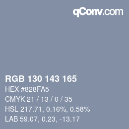 Farbcode: RGB 130 143 165 | qconv.com