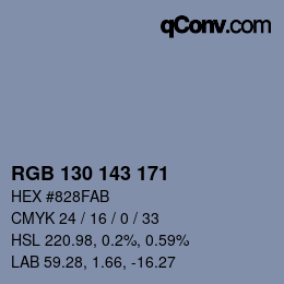 Farbcode: RGB 130 143 171 | qconv.com
