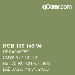 Farbcode: RGB 130 143 94 | qconv.com