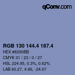 カラーコード: RGB 130 144.4 187.4 | qconv.com