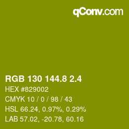 カラーコード: RGB 130 144.8 2.4 | qconv.com