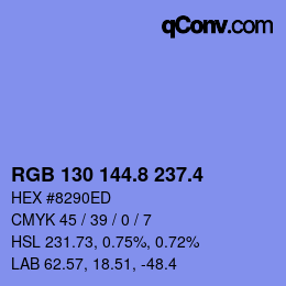 カラーコード: RGB 130 144.8 237.4 | qconv.com