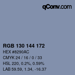 Farbcode: RGB 130 144 172 | qconv.com