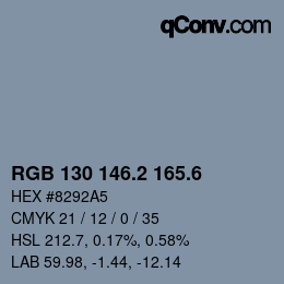カラーコード: RGB 130 146.2 165.6 | qconv.com