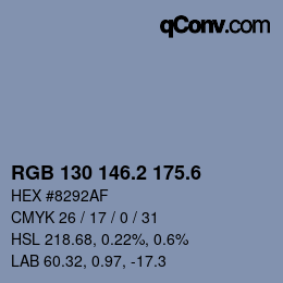 カラーコード: RGB 130 146.2 175.6 | qconv.com