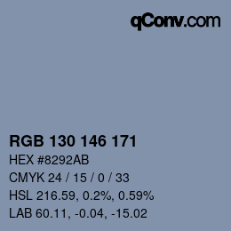 颜色代码: RGB 130 146 171 | qconv.com