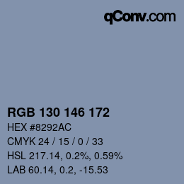 Código de color: RGB 130 146 172 | qconv.com
