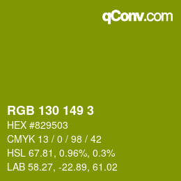 カラーコード: RGB 130 149 3 | qconv.com