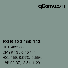 Code couleur: RGB 130 150 143 | qconv.com