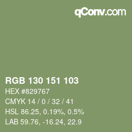カラーコード: RGB 130 151 103 | qconv.com
