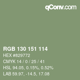 Farbcode: RGB 130 151 114 | qconv.com