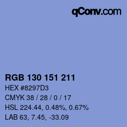 Color code: RGB 130 151 211 | qconv.com