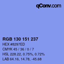 Color code: RGB 130 151 237 | qconv.com