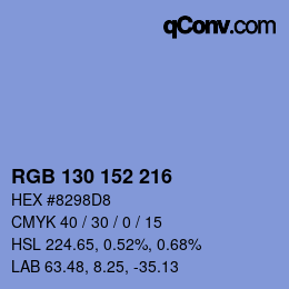 Color code: RGB 130 152 216 | qconv.com