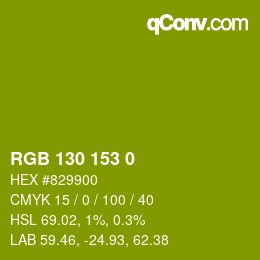 Color code: RGB 130 153 0 | qconv.com