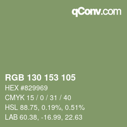 Color code: RGB 130 153 105 | qconv.com