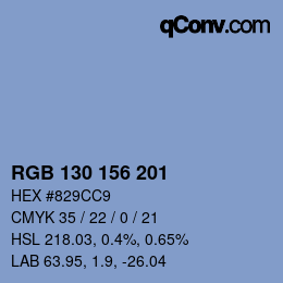 カラーコード: RGB 130 156 201 | qconv.com