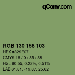 カラーコード: RGB 130 158 103 | qconv.com