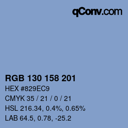 Color code: RGB 130 158 201 | qconv.com
