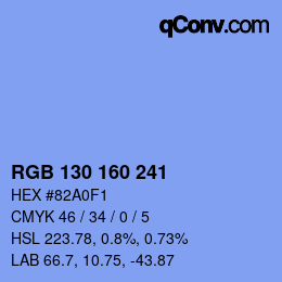 Color code: RGB 130 160 241 | qconv.com