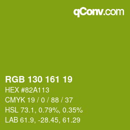 颜色代码: RGB 130 161 19 | qconv.com