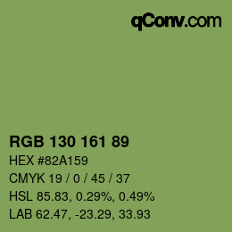颜色代码: RGB 130 161 89 | qconv.com