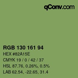Farbcode: RGB 130 161 94 | qconv.com