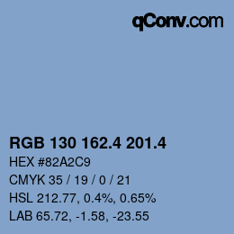 カラーコード: RGB 130 162.4 201.4 | qconv.com