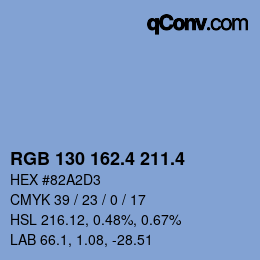 カラーコード: RGB 130 162.4 211.4 | qconv.com