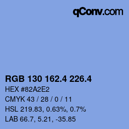 カラーコード: RGB 130 162.4 226.4 | qconv.com