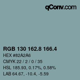 カラーコード: RGB 130 162.8 166.4 | qconv.com