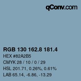 カラーコード: RGB 130 162.8 181.4 | qconv.com