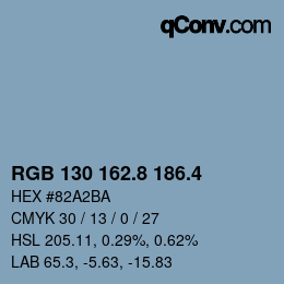 カラーコード: RGB 130 162.8 186.4 | qconv.com