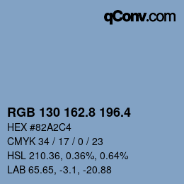 カラーコード: RGB 130 162.8 196.4 | qconv.com
