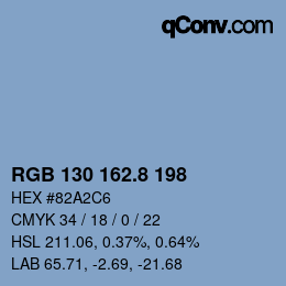 カラーコード: RGB 130 162.8 198 | qconv.com