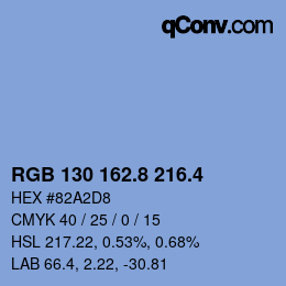 カラーコード: RGB 130 162.8 216.4 | qconv.com