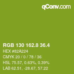 カラーコード: RGB 130 162.8 36.4 | qconv.com