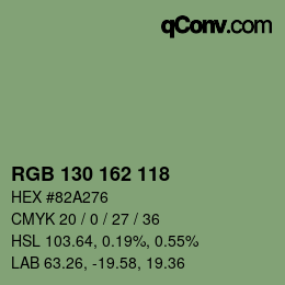 カラーコード: RGB 130 162 118 | qconv.com