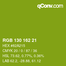 カラーコード: RGB 130 162 21 | qconv.com