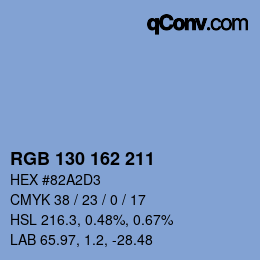 Color code: RGB 130 162 211 | qconv.com