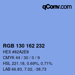 カラーコード: RGB 130 162 232 | qconv.com