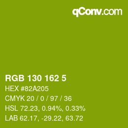 Color code: RGB 130 162 5 | qconv.com