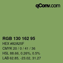 カラーコード: RGB 130 162 95 | qconv.com