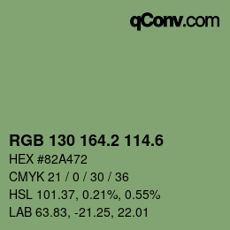 カラーコード: RGB 130 164.2 114.6 | qconv.com