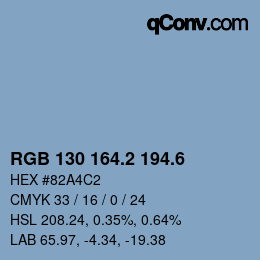 カラーコード: RGB 130 164.2 194.6 | qconv.com