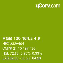 カラーコード: RGB 130 164.2 4.6 | qconv.com