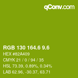 カラーコード: RGB 130 164.6 9.6 | qconv.com